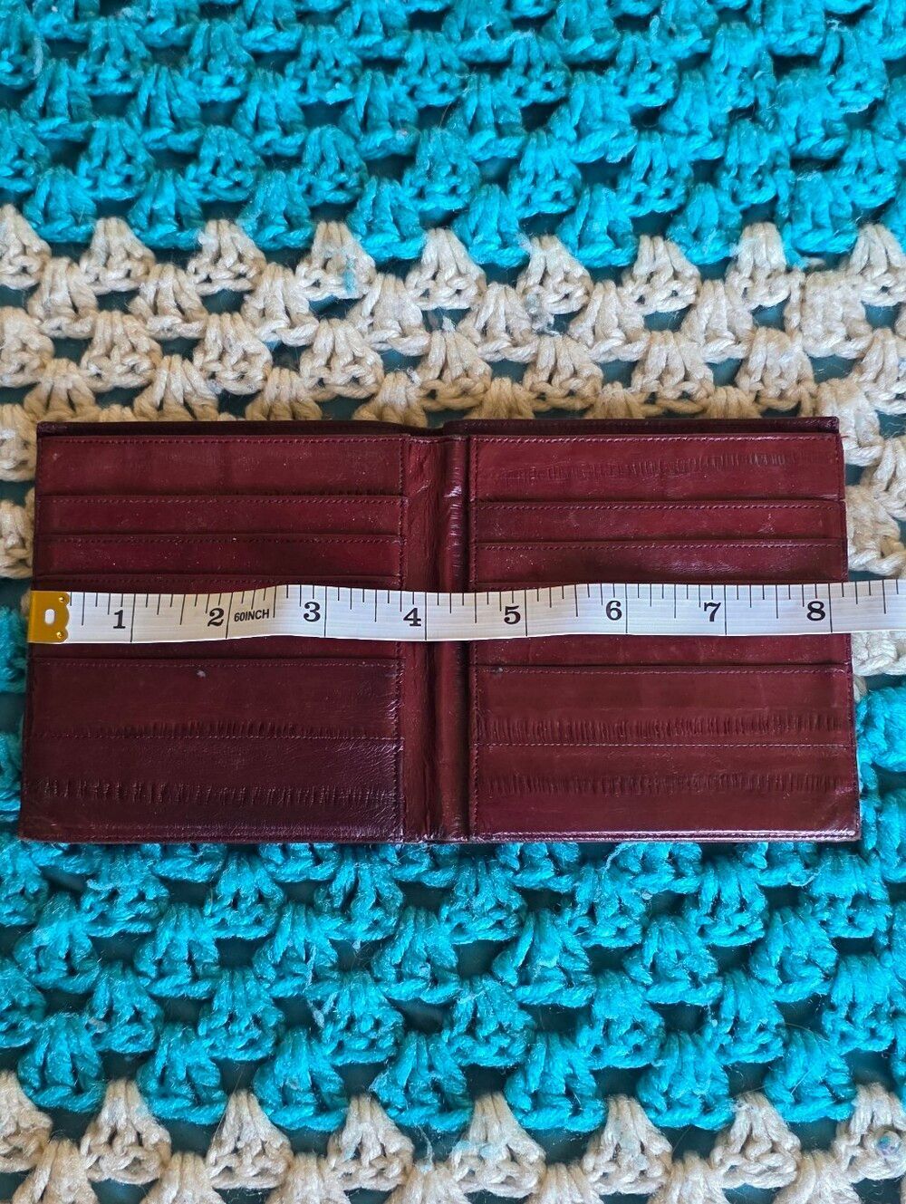 Mens Brown Leather Bi Fold Wallet Never Used - Picture 4 of 5